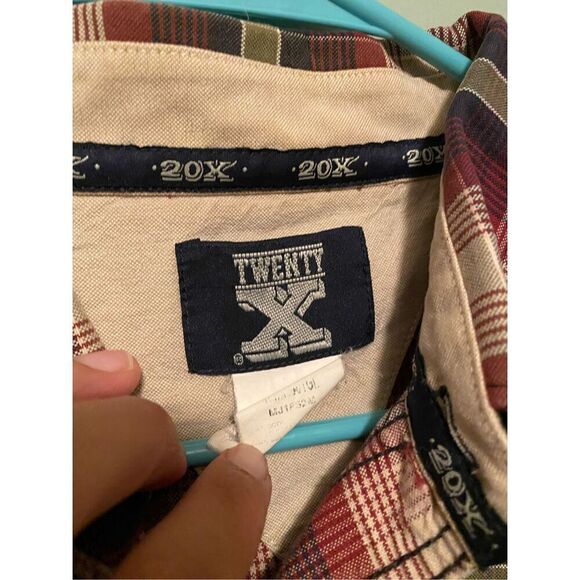 Twenty X Plaid Button Up Long Sleeve Western Shirt Size XL - Picture 5 of 6